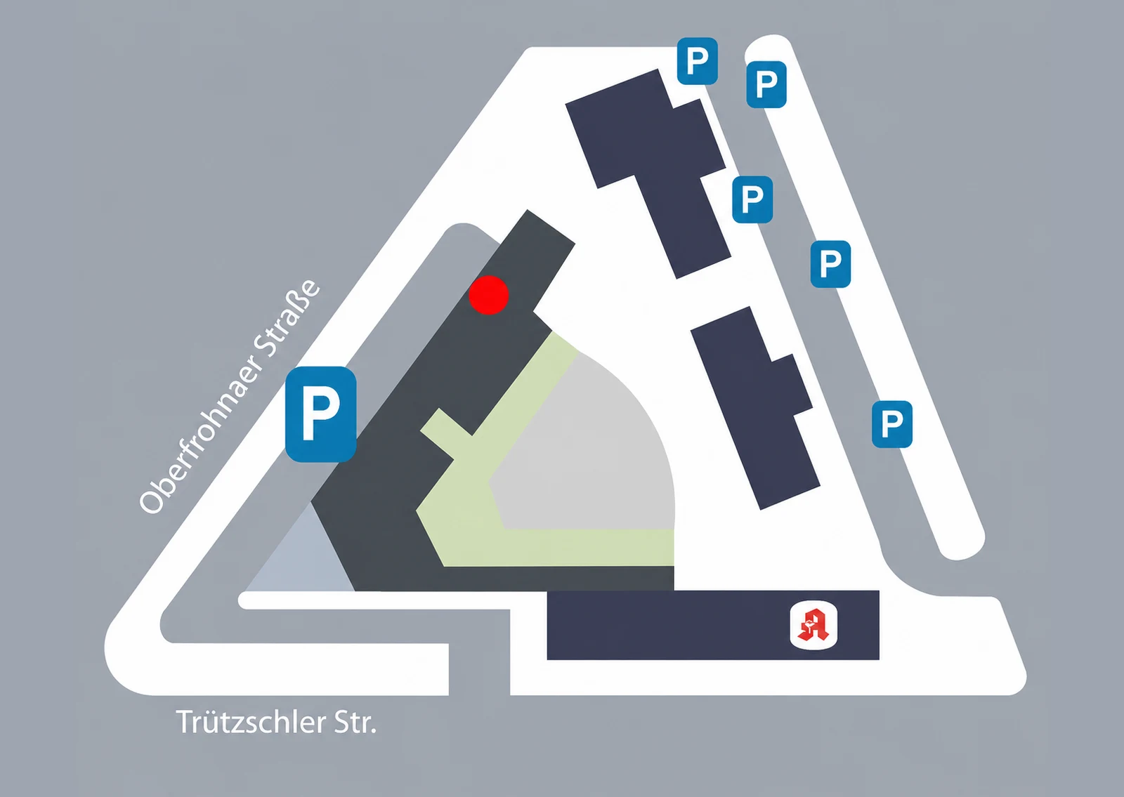 Lageskizze Physiotherapie Joseph Chemnitz – Ärztehaus Rabenstein-Center